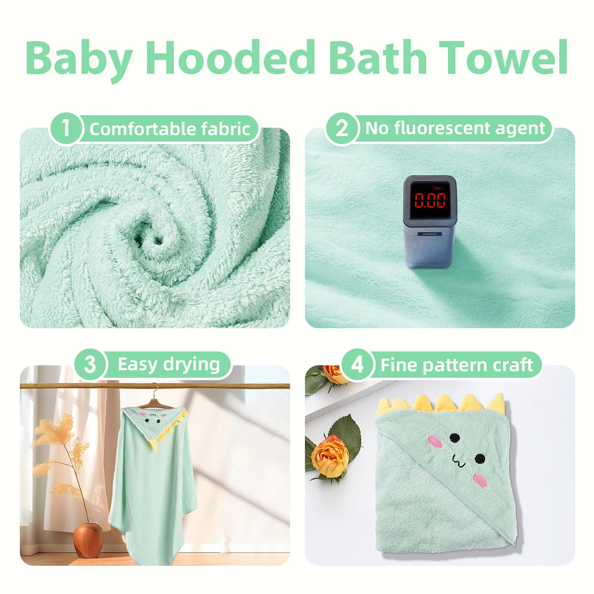 Soft Hooded Baby Towels Absorbent Bath Towels For Newborns Toddlers