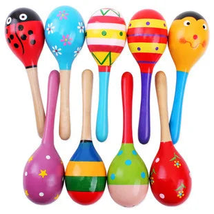 Colorful Wooden Baby Rattles Educational Toys Set for Newborns
