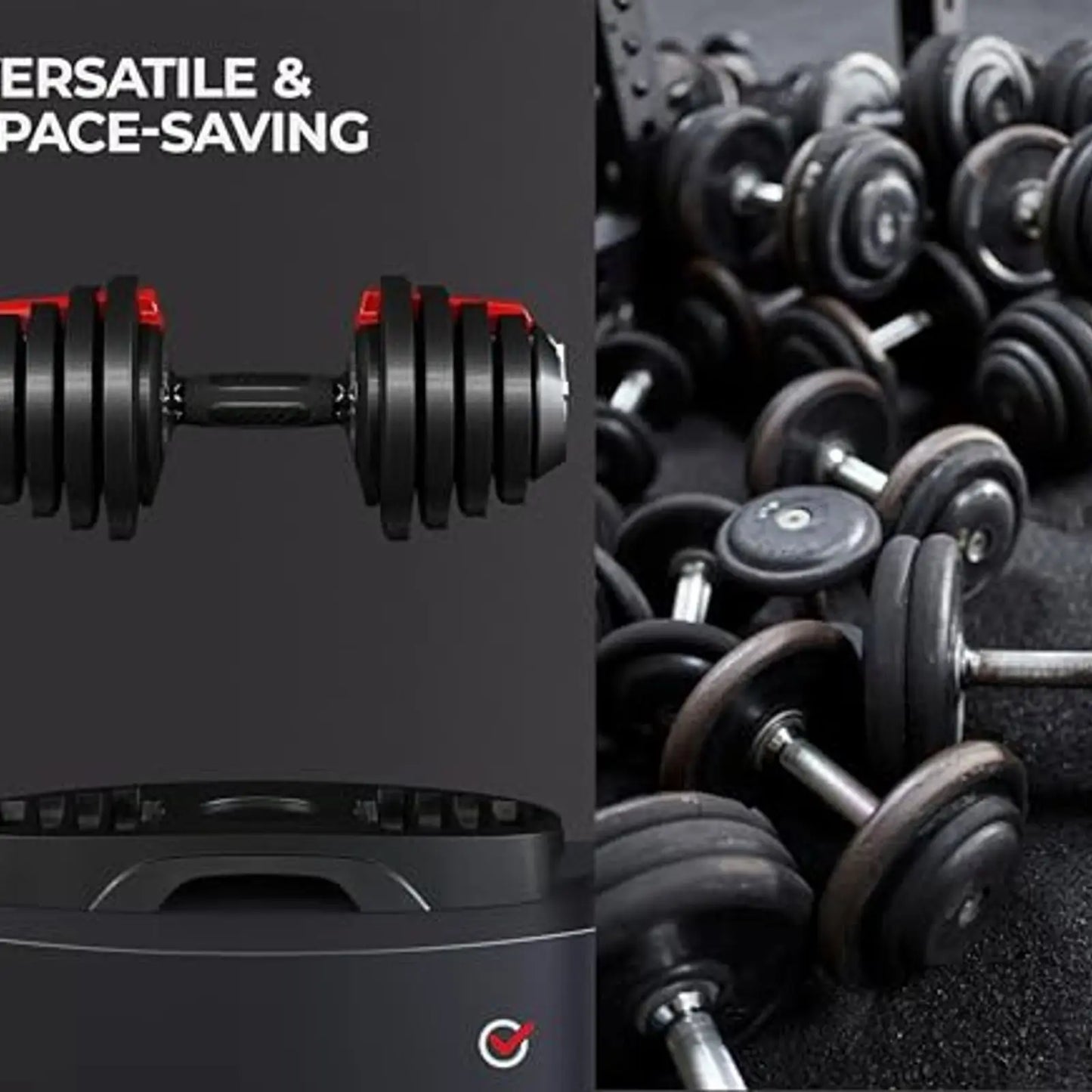 Adjustable Dumbbell Set With Anti Slip Handle For Home Gym