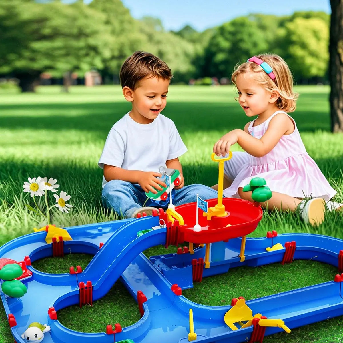 VATOS Two Tier Water Table with Pump for Outdoor Kids