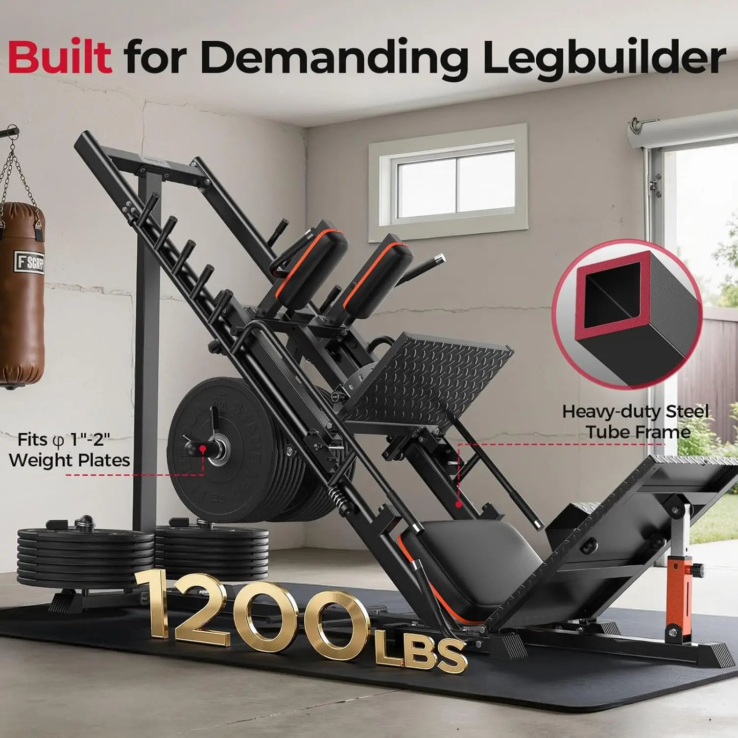 FED Fitness FEIERDUN 3-In-1 Leg Press Hack Squat Machine