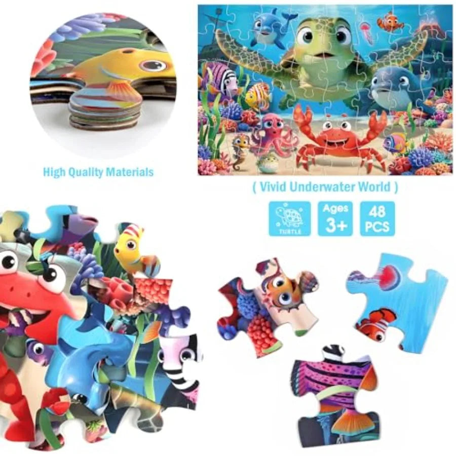 Sea Turtle Jumbo Floor Puzzle 48-Piece Animal Jigsaw for Toddlers