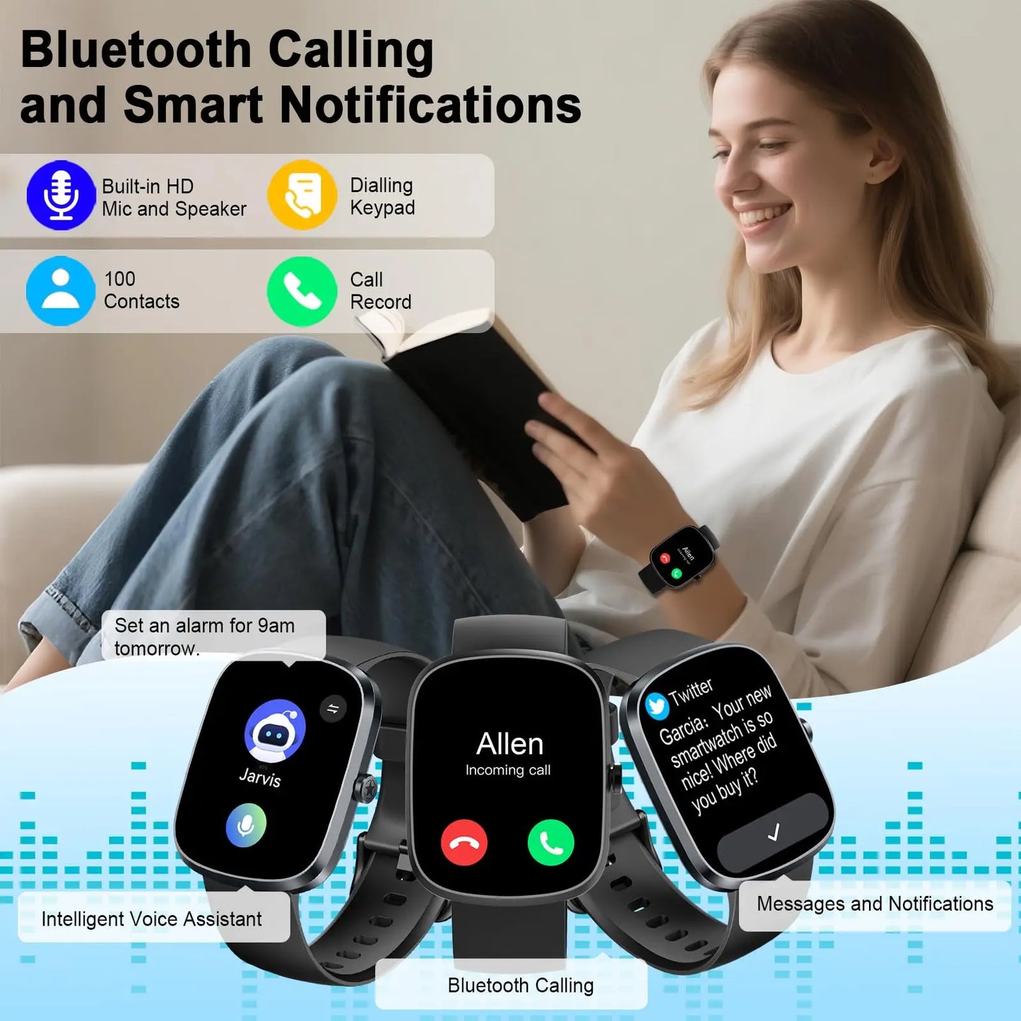 2026 AI Smart Watch Men Women ChatGPT Voice Assistant 1.91" HD Curved Display Bluetooth Call AI Health Analysis Heart Rate SpO2 Sleep 110 Sports 5 Day Battery 20 Day Standby Fitness Tracker.