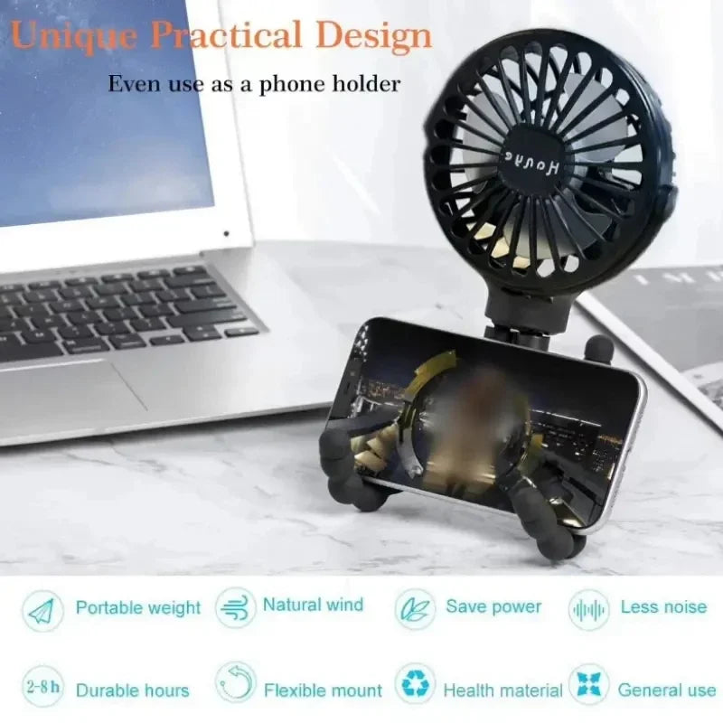 Baby Stroller Fan Handheld USB Rechargeable Bladeless