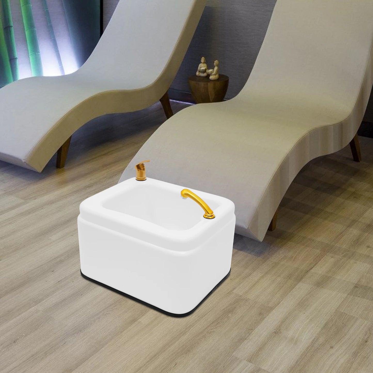Bymaocar Acrylic Foot Bath Massage LED Light Spa Tub