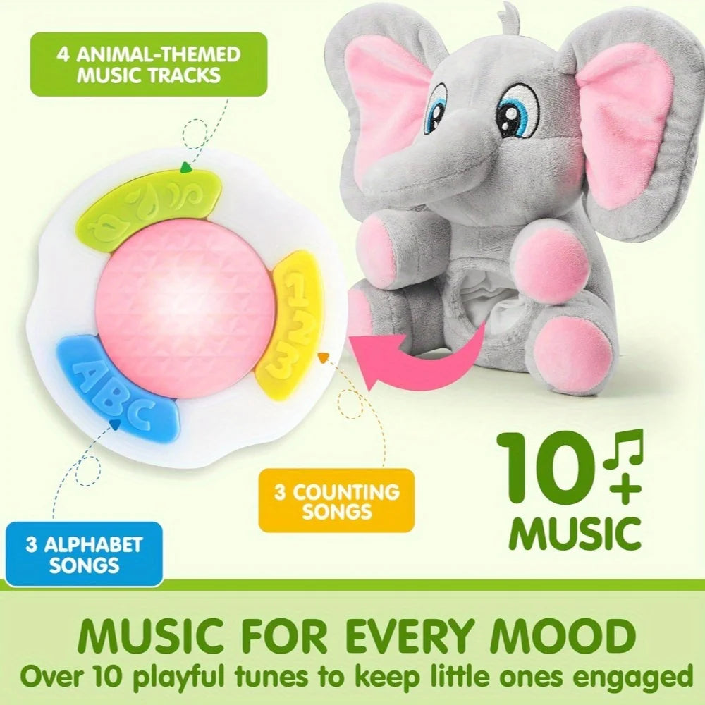 Joyfy Kids Musical Elephant Plush Toy With Music And Lights