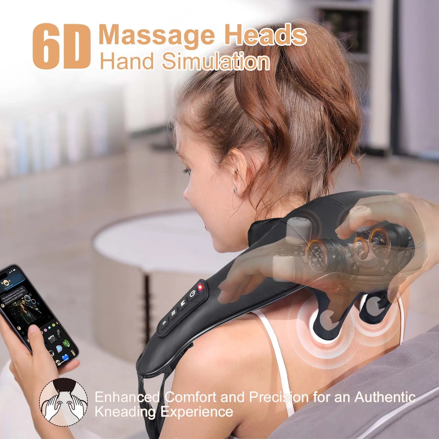 MASGRE Cordless Shiatsu Back And Neck Massager With Heat