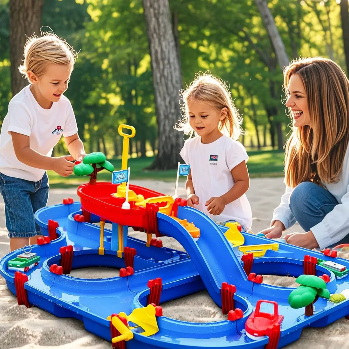 VATOS Two Tier Water Table with Pump for Outdoor Kids