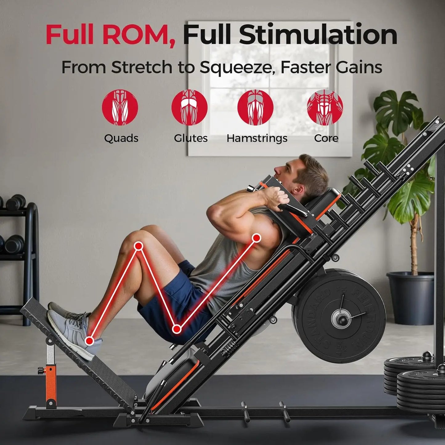 FED Fitness FEIERDUN 3-In-1 Leg Press Hack Squat Machine