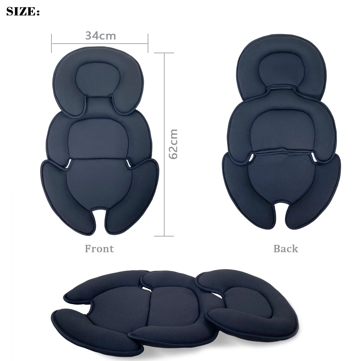 Universal Baby Stroller Seat Cushion Head and Body Support Pillow