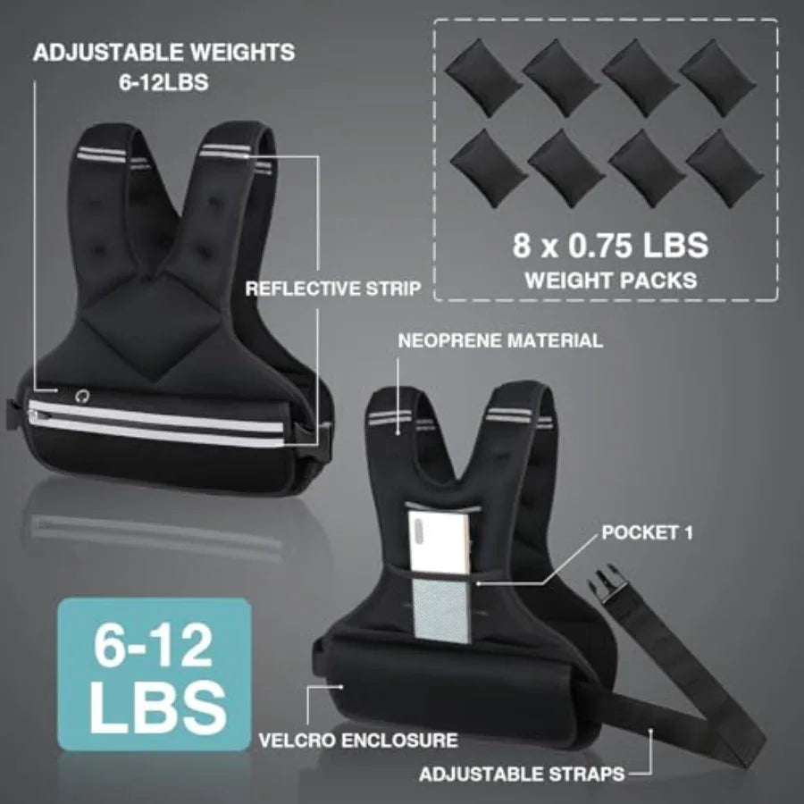 SHXI Adjustable Weight Vest for Strength Training and Running
