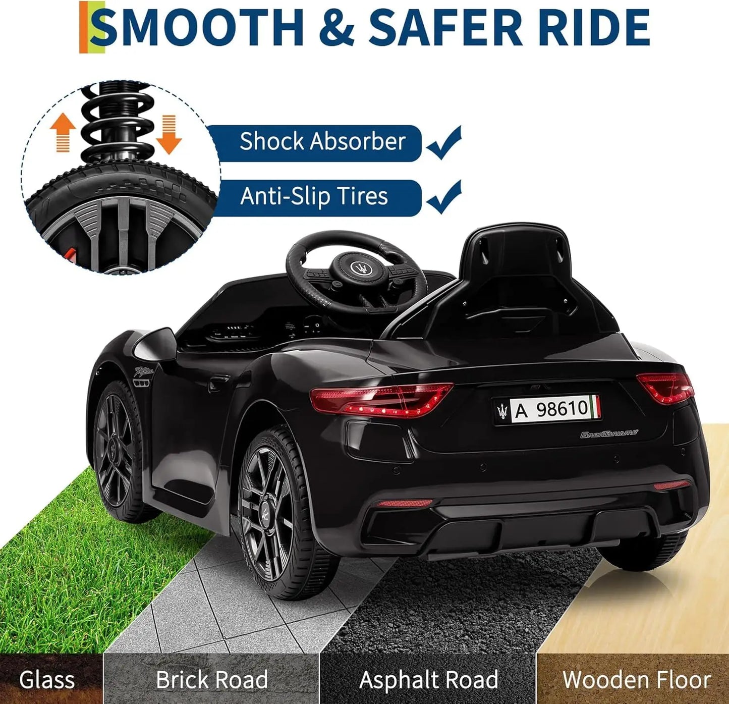 HiMISS 12V Ride On Car For Kids With Remote Control