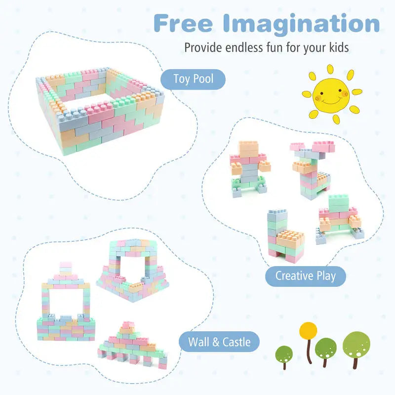 64-Piece Building Blocks for Toddlers Educational Toy