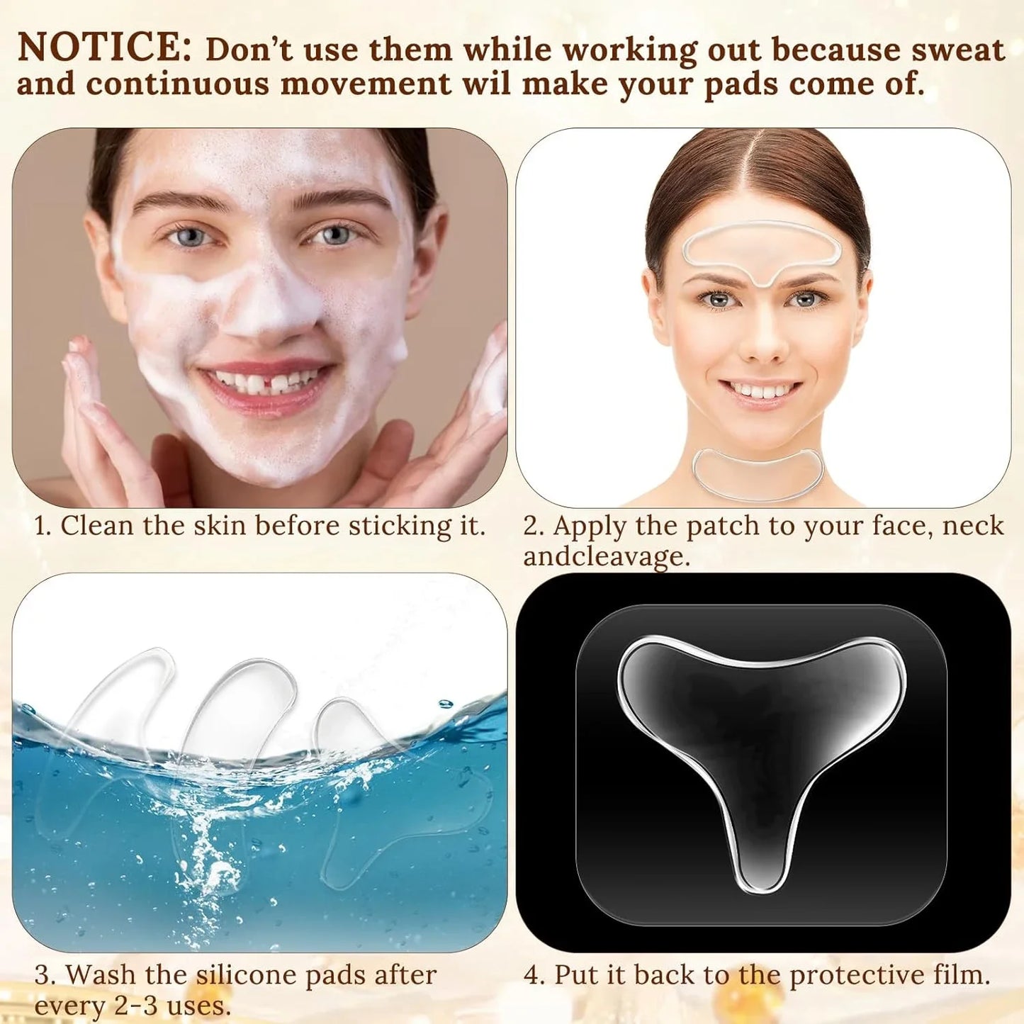 LSHOW Reusable Anti Wrinkle Chest Pad Silicone Patch For Skin Care