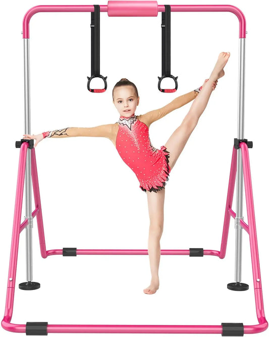 Adjustable Height Folding Gymnastic Bar For Kids Home Use