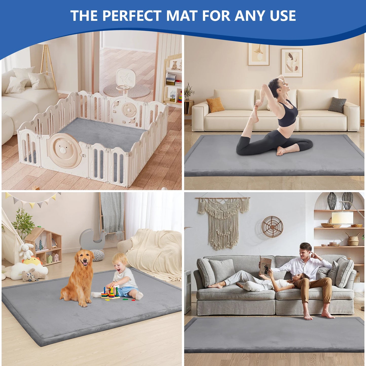 Huloo Sleep Baby Crawling Play Mat Non Slip Thick Foam