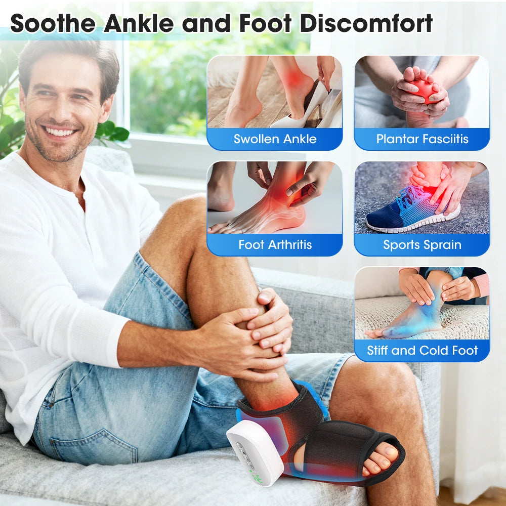 Hailicare Heated Ankle Foot Massager With Air Compression