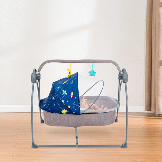Bymaocar Baby Cradle Swing With Remote Control 5 Speed