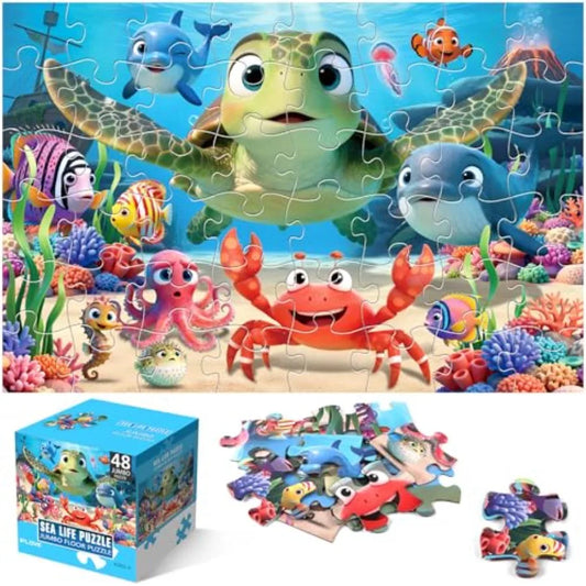 Sea Turtle Jumbo Floor Puzzle 48-Piece Animal Jigsaw for Toddlers