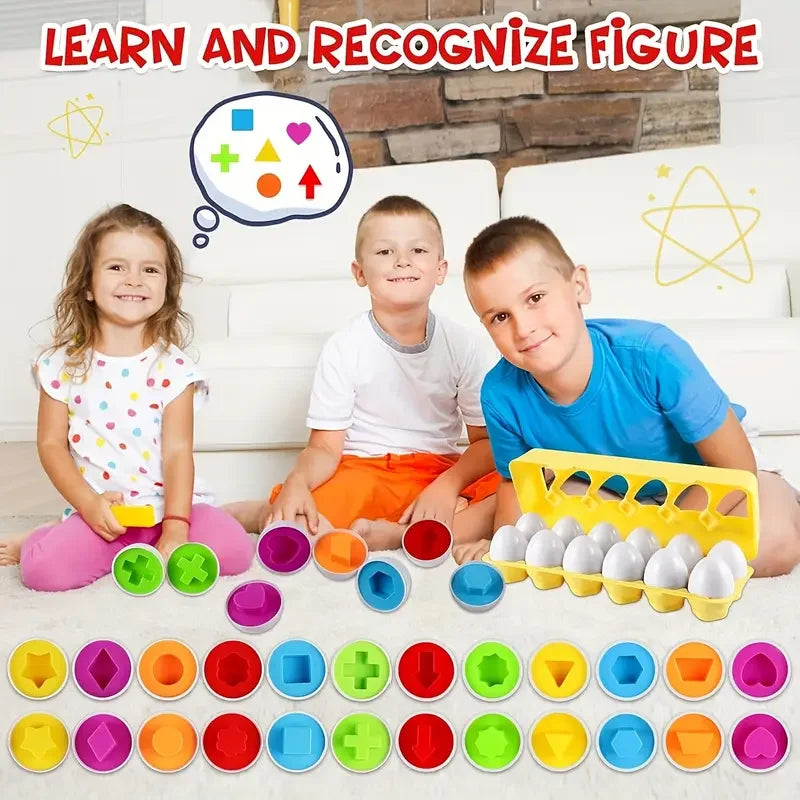 Colorful Egg Shaped Puzzle Toys For Color And Shape Matching Early Learning