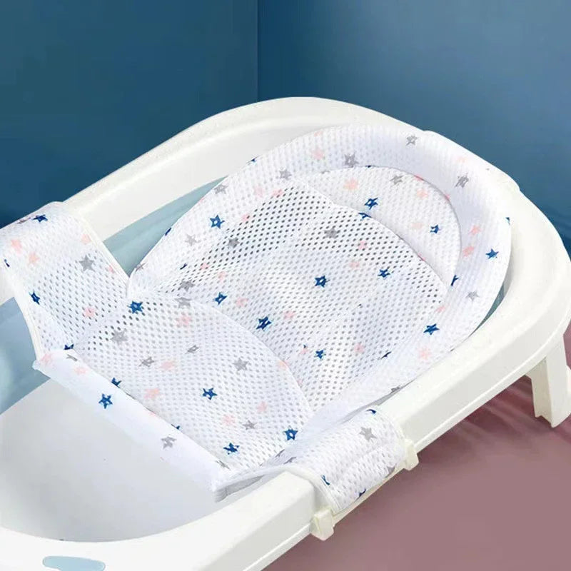 Baby Bath Net Mat With Adjustable Pillow Seat For Newborns