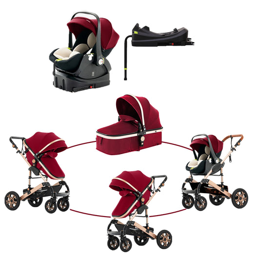 SteAnny Baby Stroller Travel System With Isofix Base Carry Cot