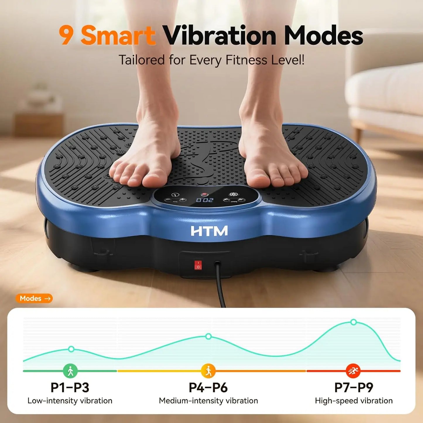 Fitness Vibration Plate Exercise Machine Calorie Tracking 120 Speed Levels