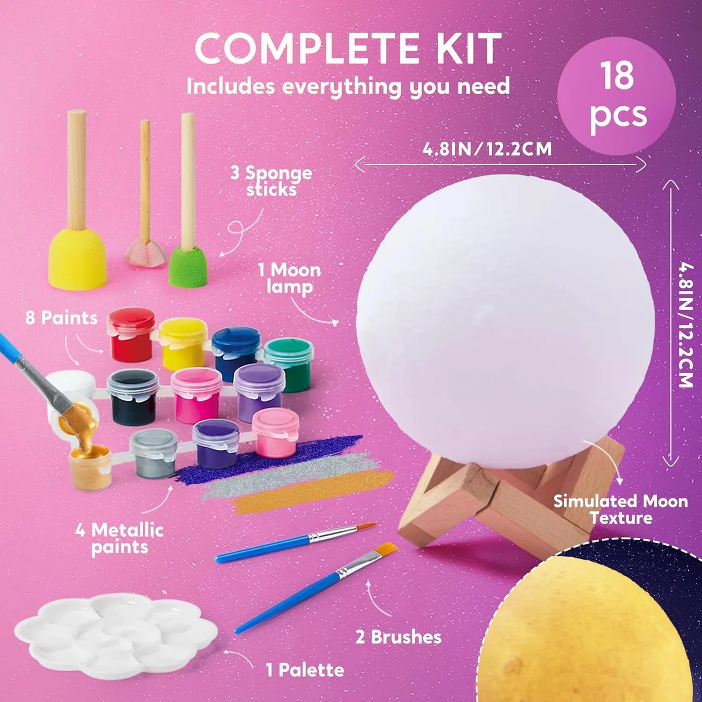 Joyfy DIY 3D Moon Night Light Kit For Kids Galactic