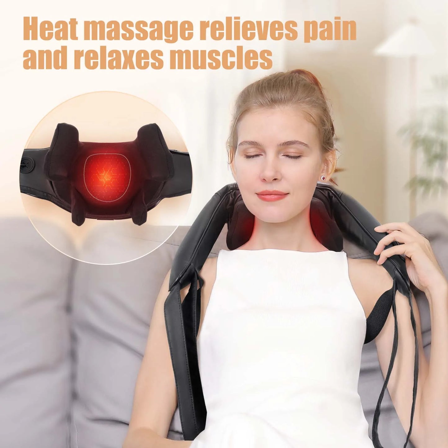MASGRE Cordless Shiatsu Back And Neck Massager With Heat