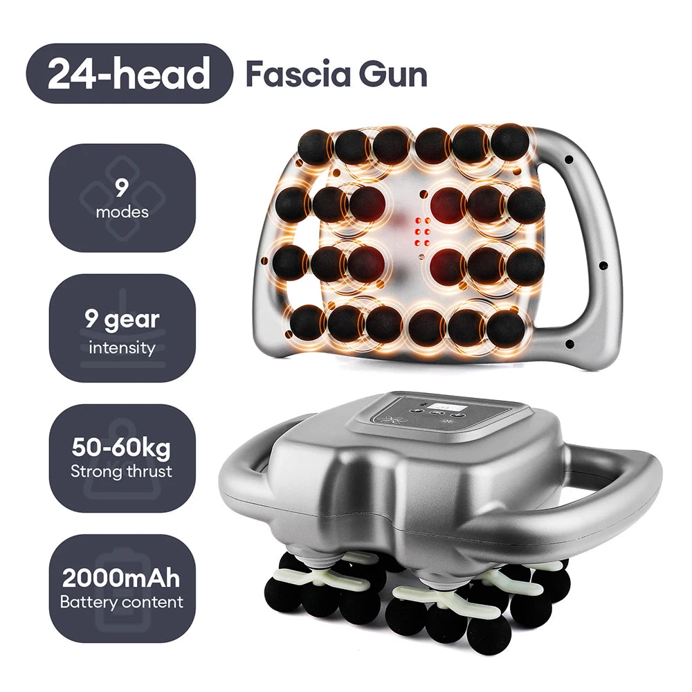 Foreverlily 16 Head Fascia Gun High Frequency Body Massage Device