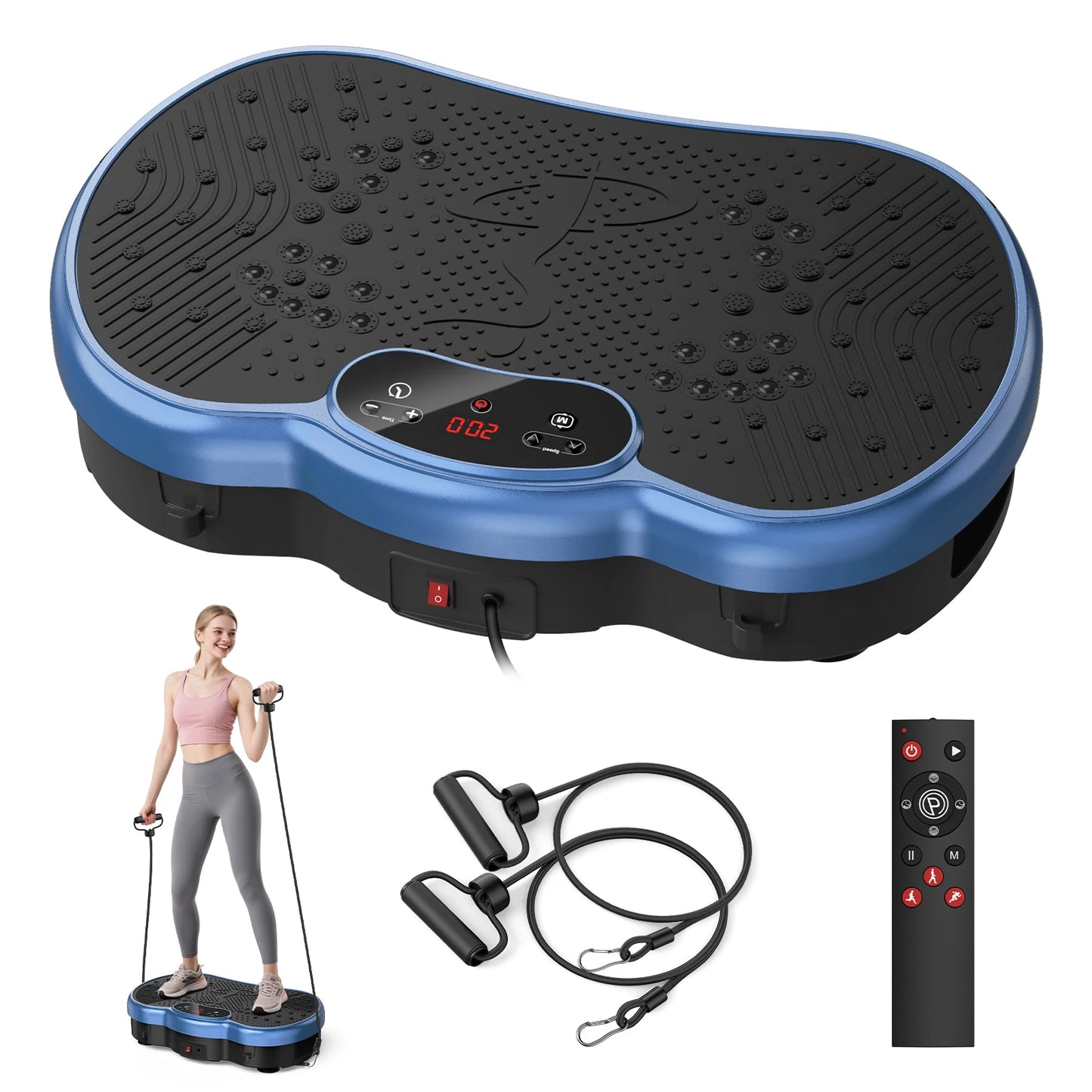 Fitness Vibration Plate Exercise Machine Calorie Tracking 120 Speed Levels