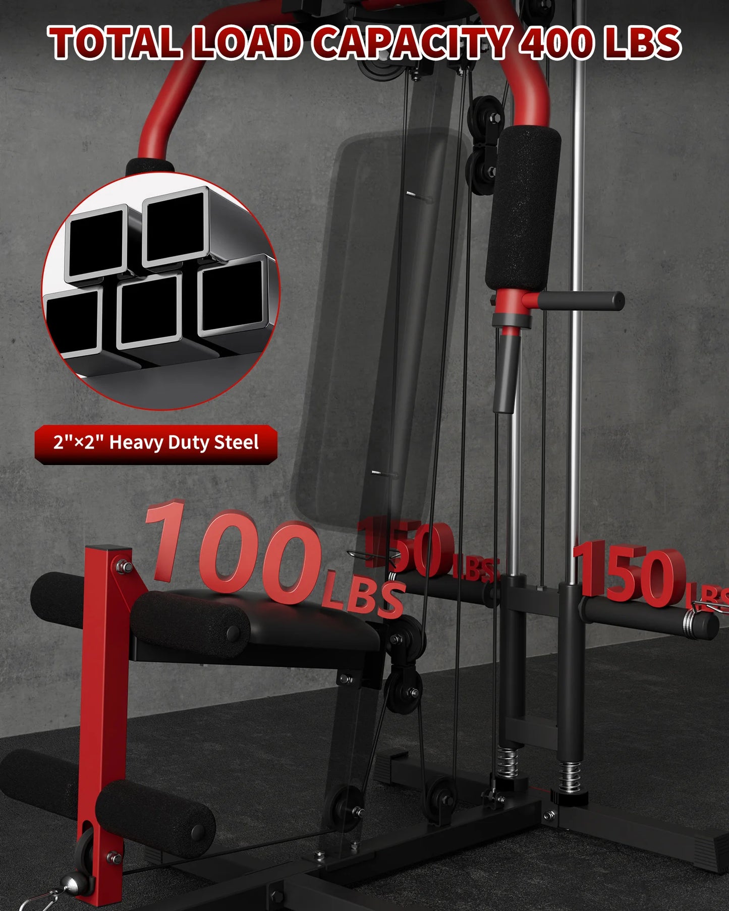 HiMISS Five In One Home Gym Machine With Lat Pulldown