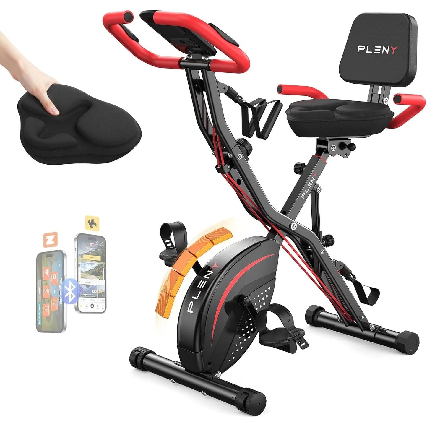 YOSUDA Foldable 5 In 1 Exercise Bike With Back Support