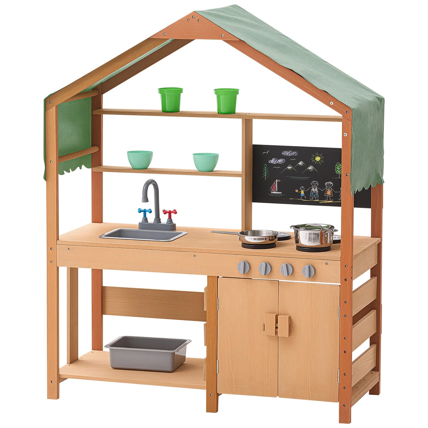 VEVOR Mud Kitchen Playset For Kids Cooking Toys Stoves Faucet