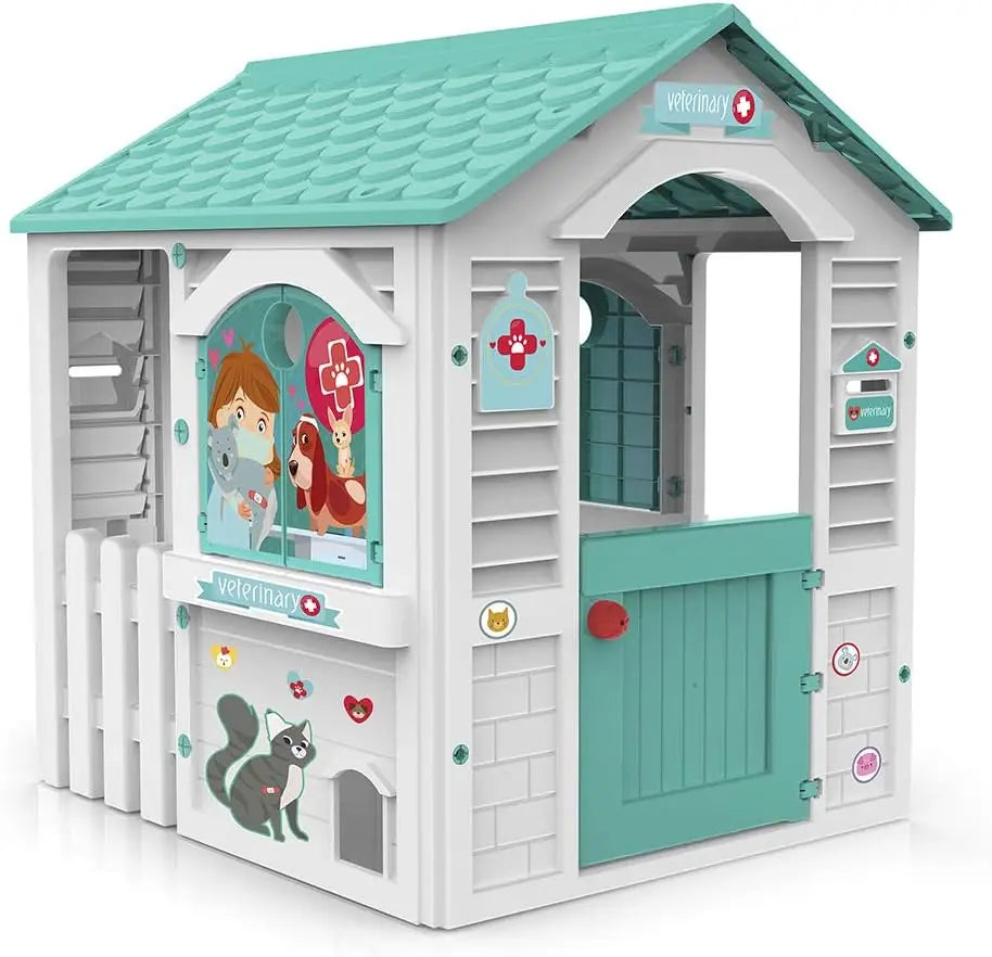 Vet Play House Outdoor Playset For Kids Pretend Veterinary Clinic