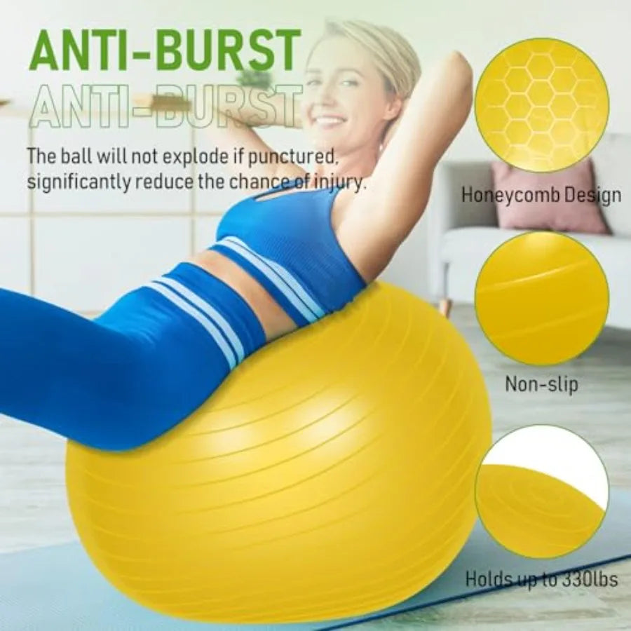YAO HUI HUANG Yoga Exercise Ball Set Anti Burst Pilates