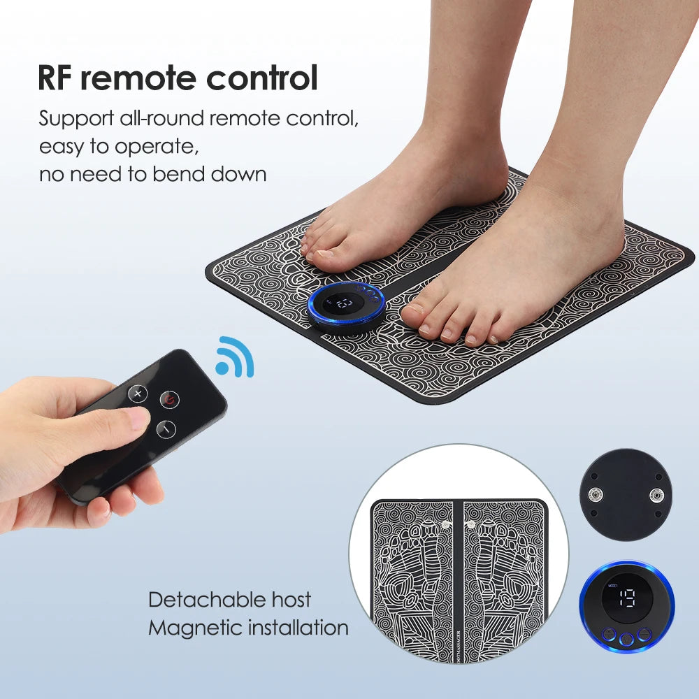 Hailicare Rechargeable Electric Foot Massager Pad EMS Massage Mat