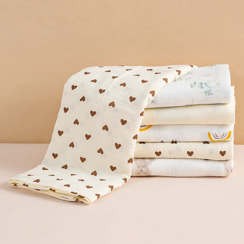 OIMG Baby Receive Blanket Cotton Muslin Swaddle For Newborn