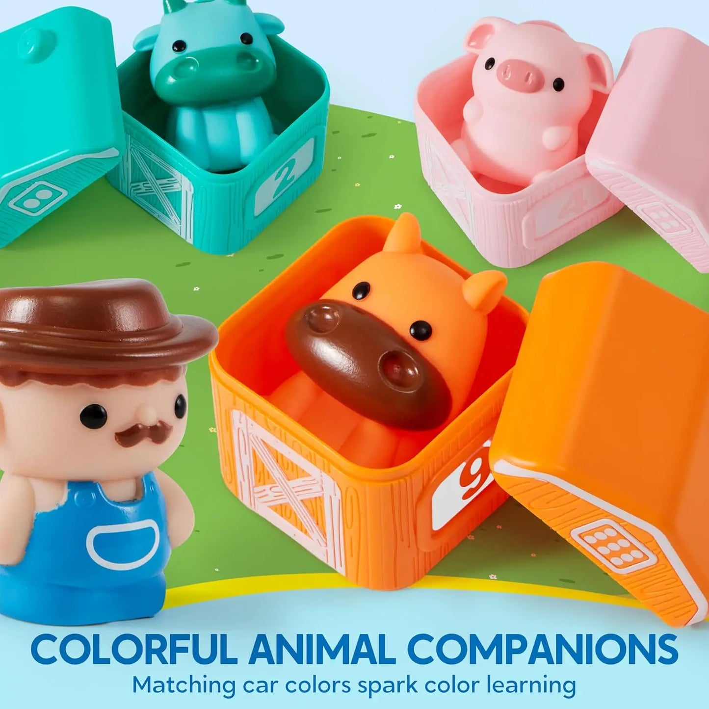 Joyfy Learning Farm Train Counting Sorting Montessori Toy Set