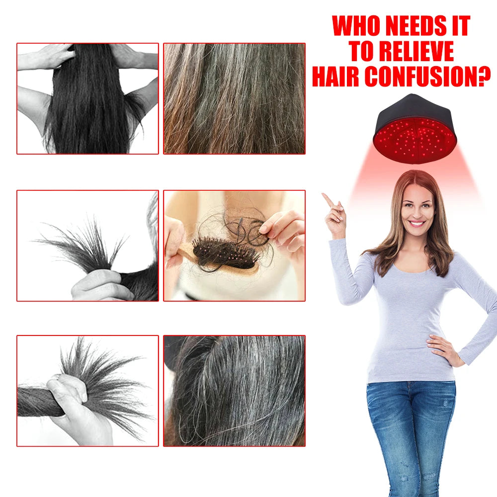 Red Light Hair Regrowth Cap Infrared Therapy 660nm 830nm