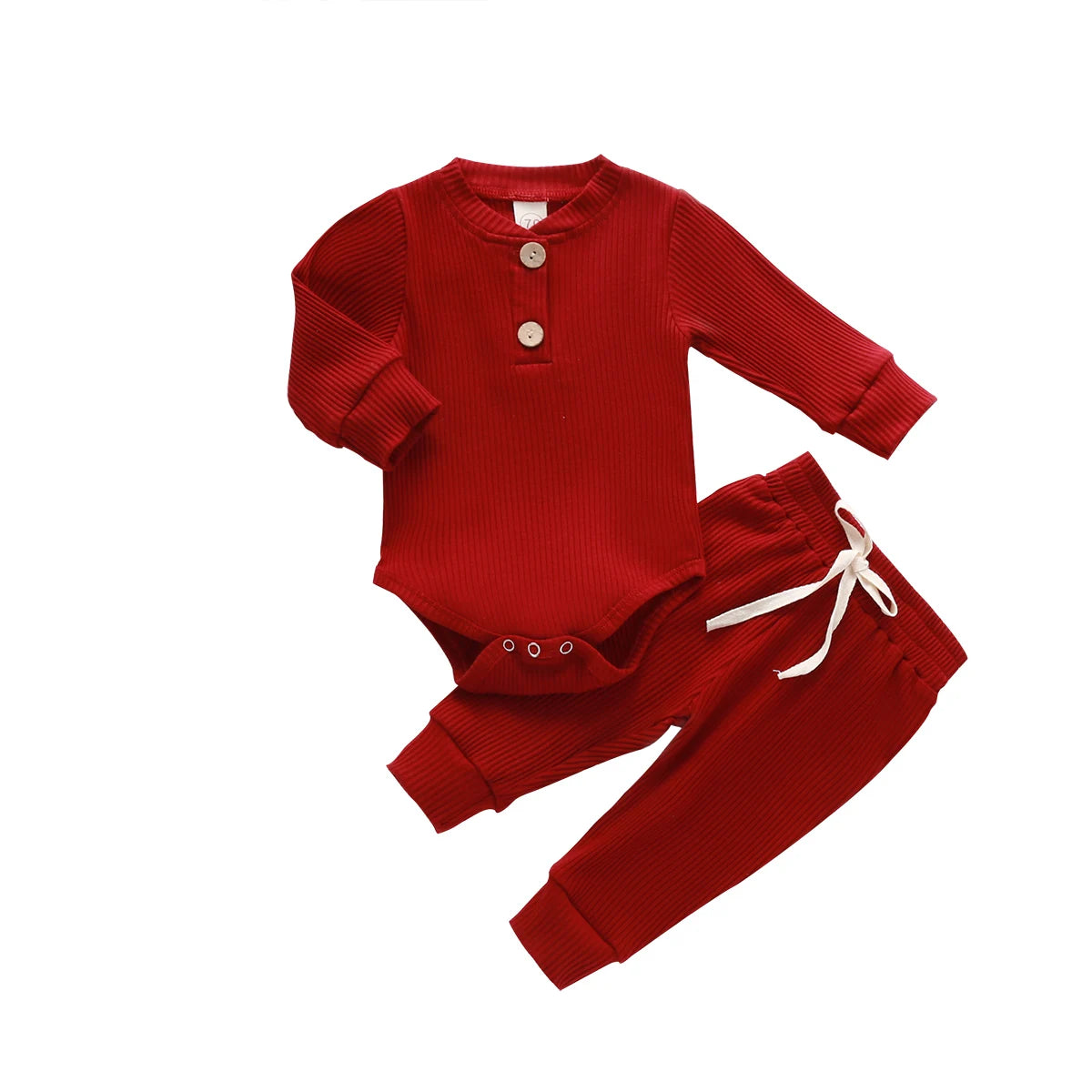 Pudcoco Baby Unisex 2-Piece Bodysuit And Elastic Pants Set