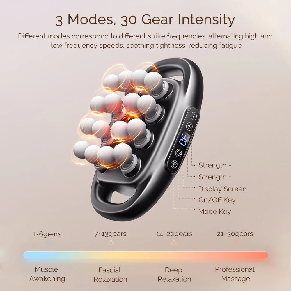 Foreverlily 16 Head Fascia Gun High Frequency Body Massage Device