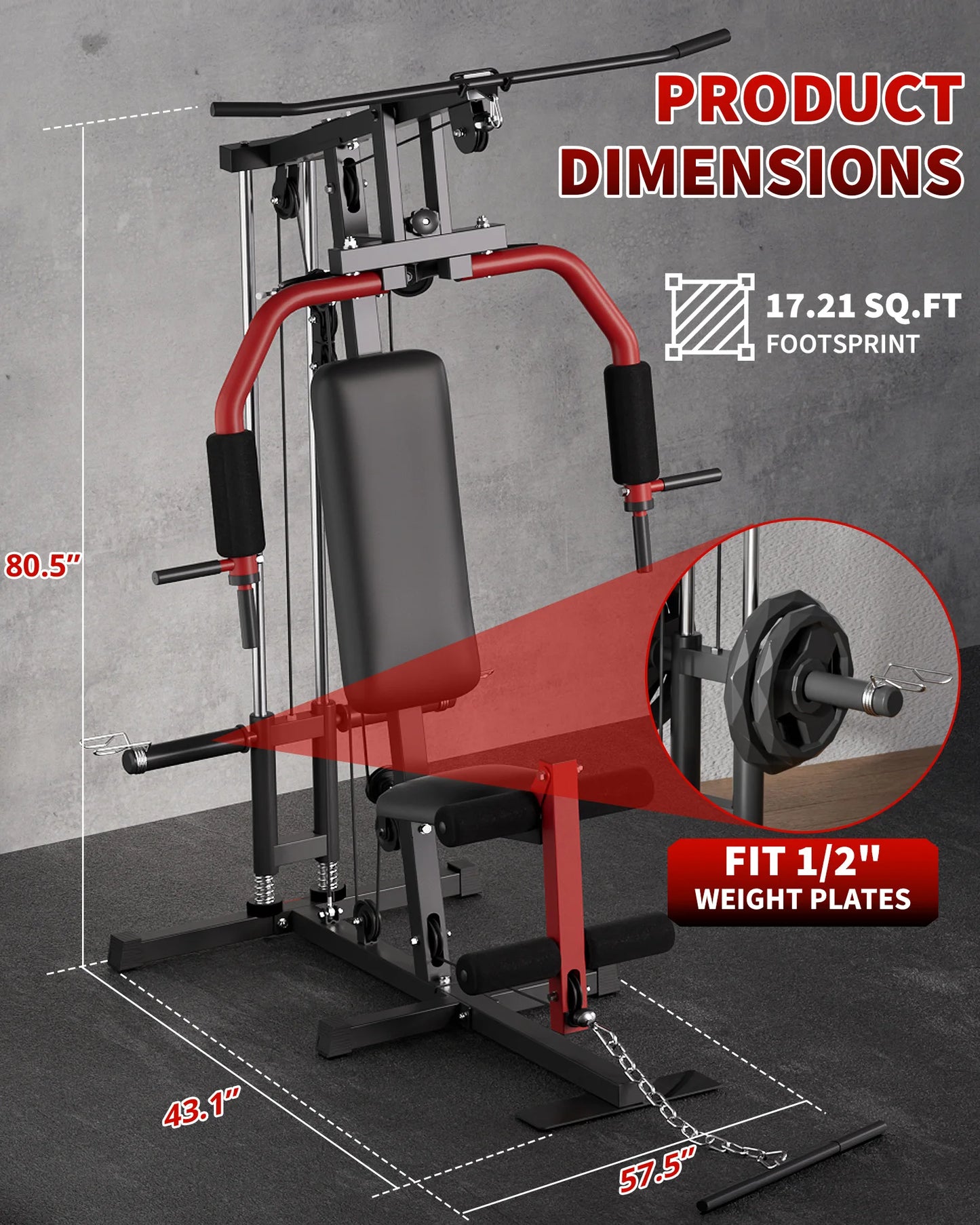 HiMISS Five In One Home Gym Machine With Lat Pulldown
