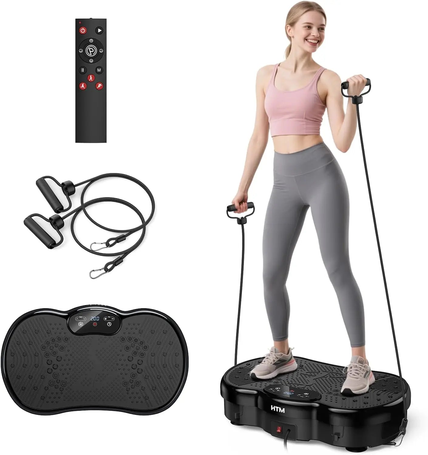 Fitness Vibration Plate Exercise Machine Calorie Tracking 120 Speed Levels