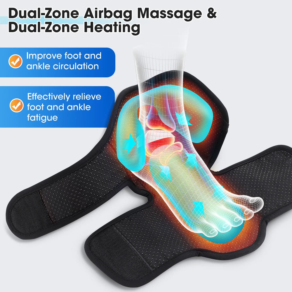 Hailicare Heated Ankle Foot Massager With Air Compression