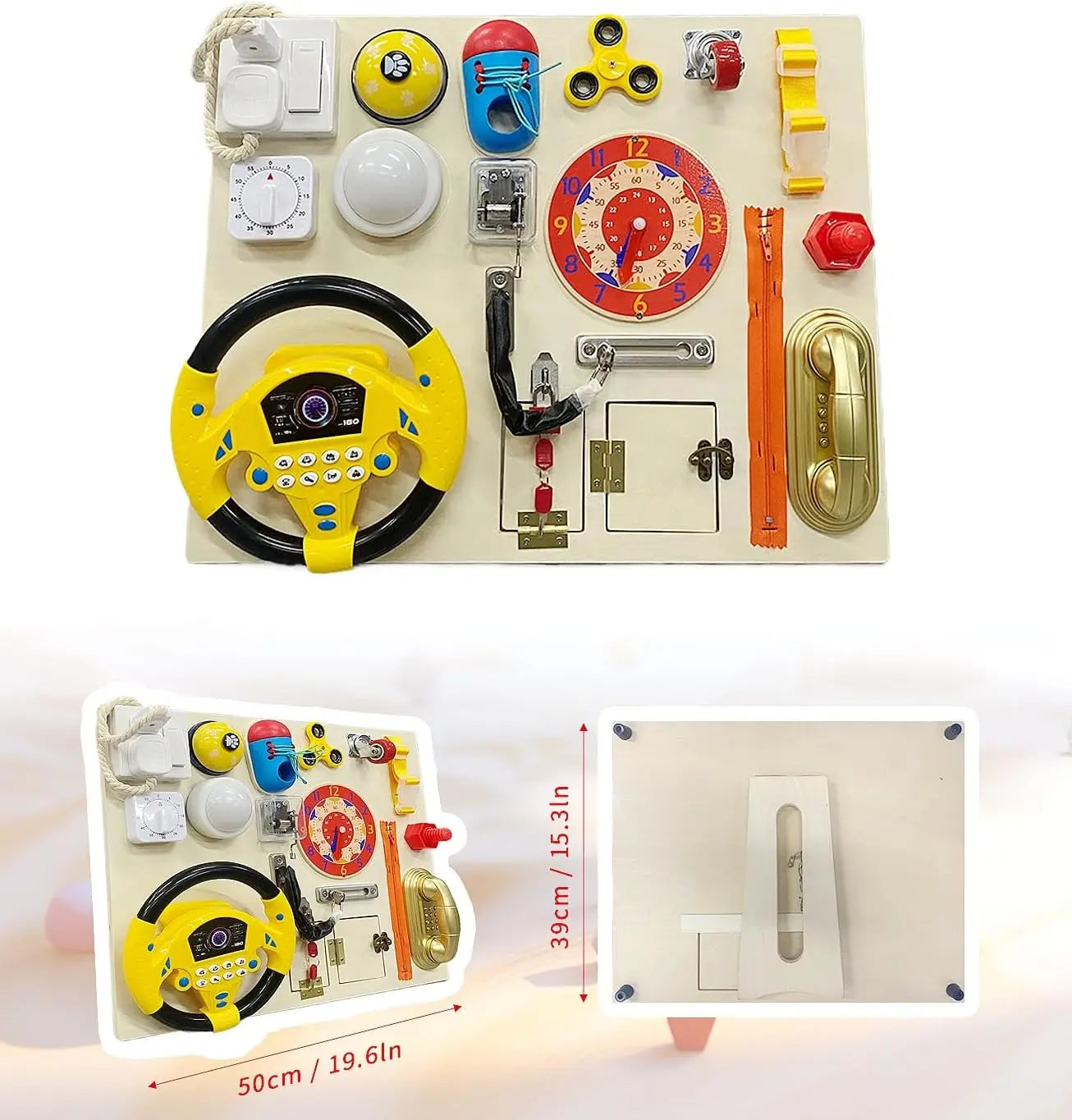 Wooden Busy Board For Toddlers Montessori Activity Board