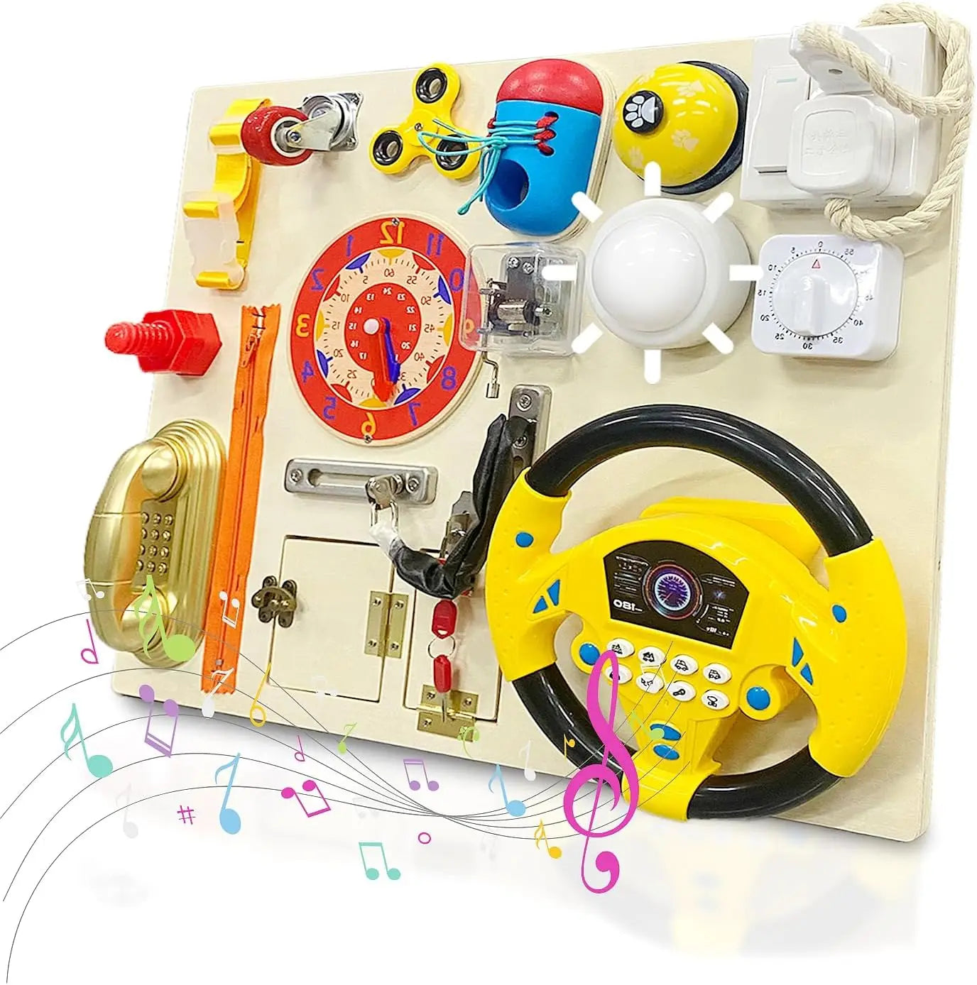 Wooden Busy Board For Toddlers Montessori Activity Board