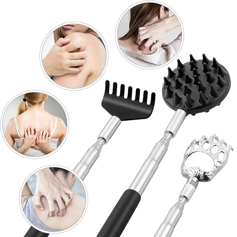 Back Scratcher Telescopic Massage Tool Stainless Steel Extendable
