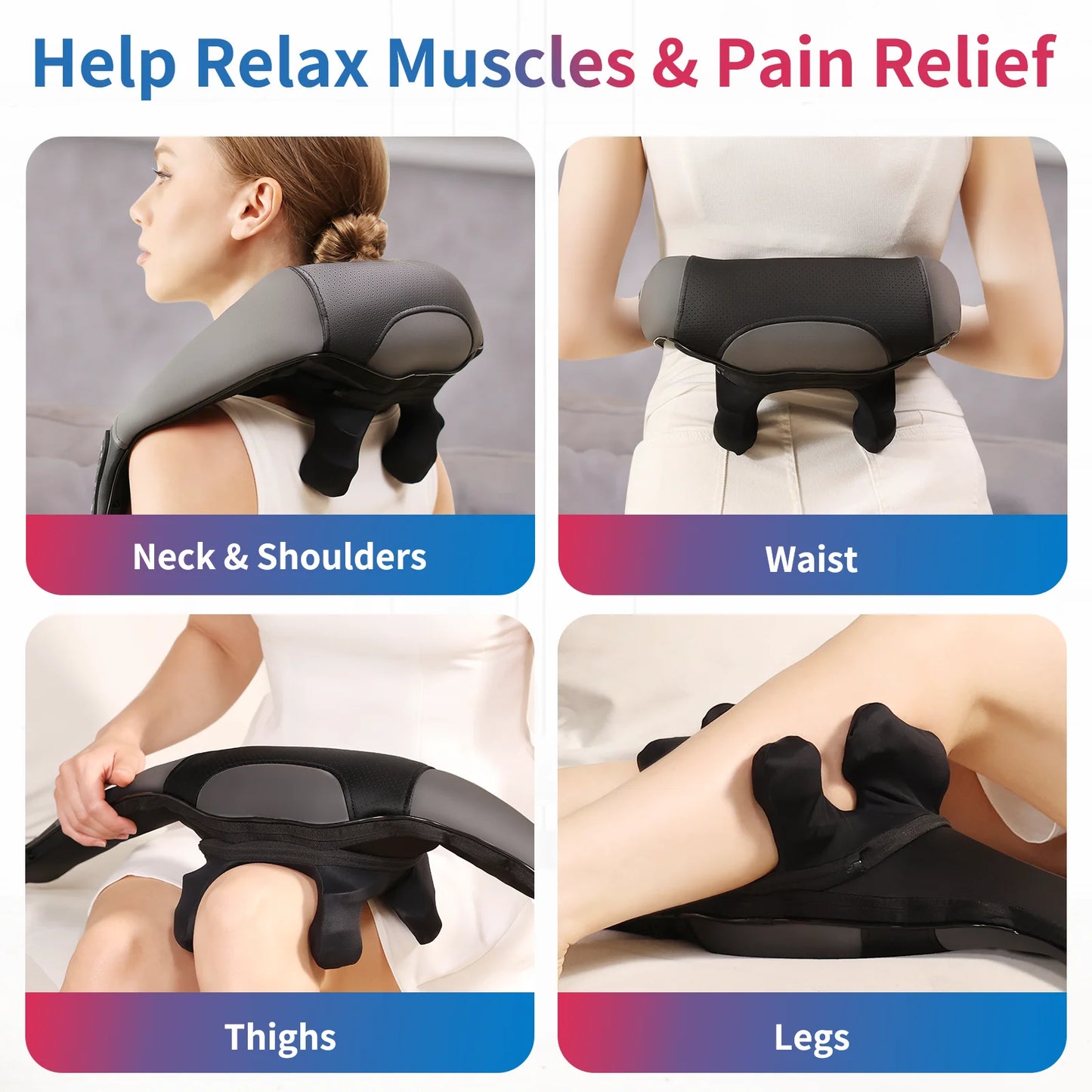 Masgre Electric Neck Massager With Heat 4D Kneading Cordless