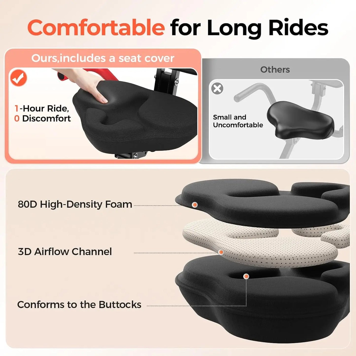 YOSUDA Foldable 5 In 1 Exercise Bike With Back Support